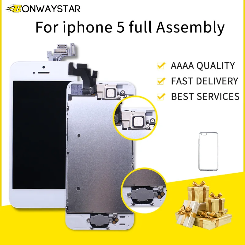 Display for iPhone 5 A1428 A1429 A1442 LCD Ecran Pantalla Module Touch Screen Full Assembly+Home Button+Front Camera