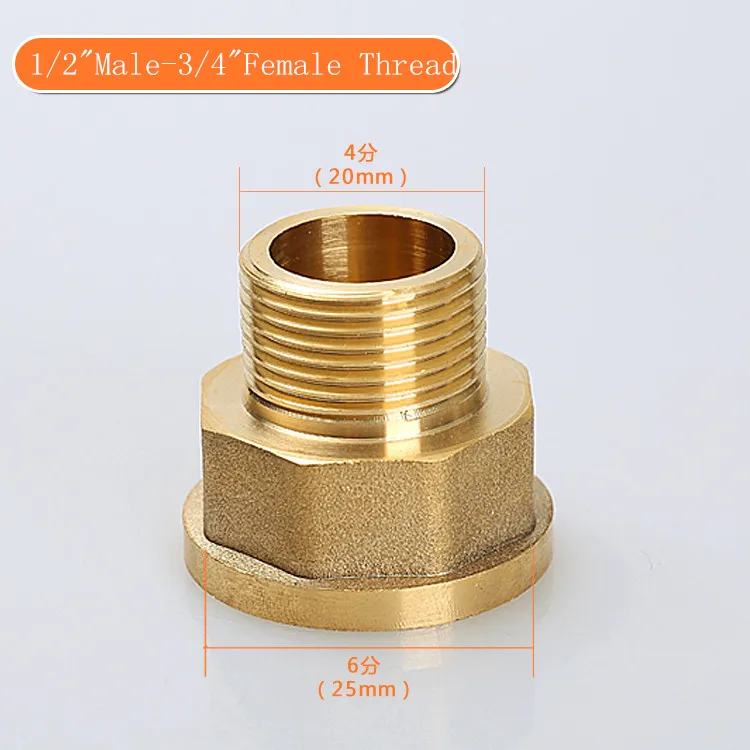 

4 piece/lot High Quality 1/2" Male x 3/4" Female Thread BSPT Brass Reducer Bushing Pipe Fitting