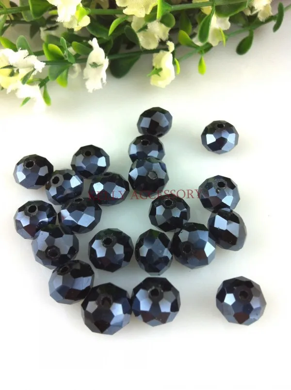 

8MM 350Pcs Dark Indigo Crystal Beads Round Glass Loose Bead Fashion Bead For Jewelry Bracelet Necklace DIY Making