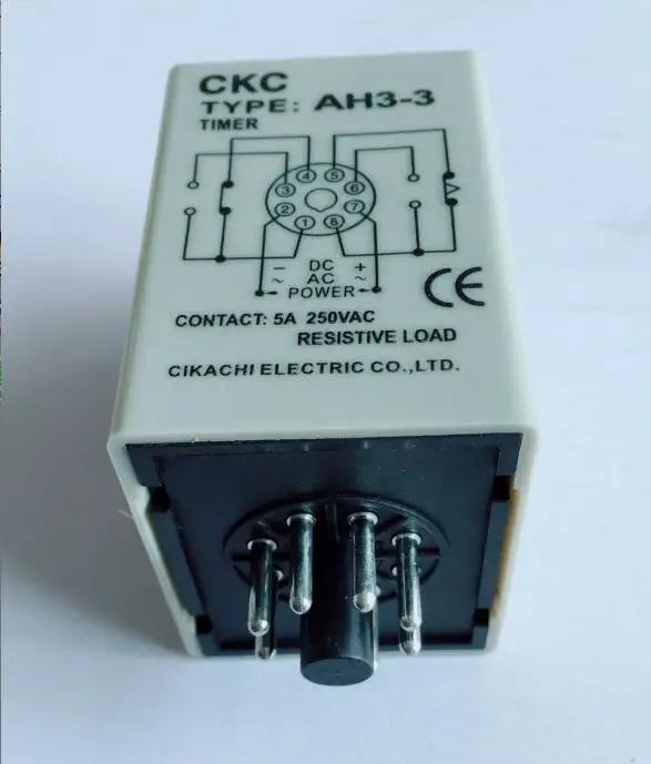 AH3-3 Time relay 12V/24V/36V/110V220V/380V Delay Timer Time Relay 8Pin with base 3S 6S 10S 30S 60S 3M 6M 10M 30M 60M