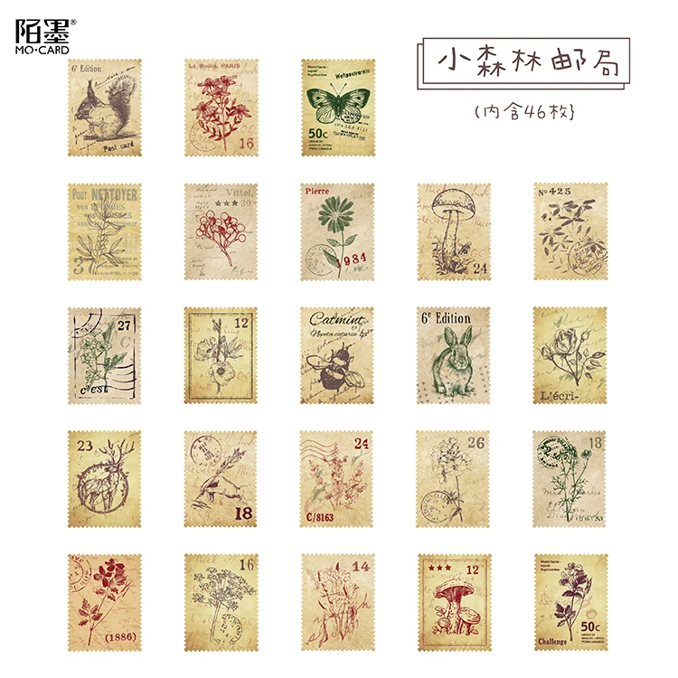 45 Pcs/pack Forest Story Vintage Decorative Adhesive Stickers Scrapbooking Diy Diary Album Stick Label For Gift image 5