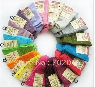 

Womens dot cotton socks 100pairs/lot #2429