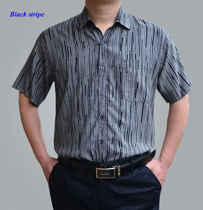 

Pure spun silk turn-down collar striped button men shirt,100% schappe heavy silk loose short sleeve shirts men,with gift mask