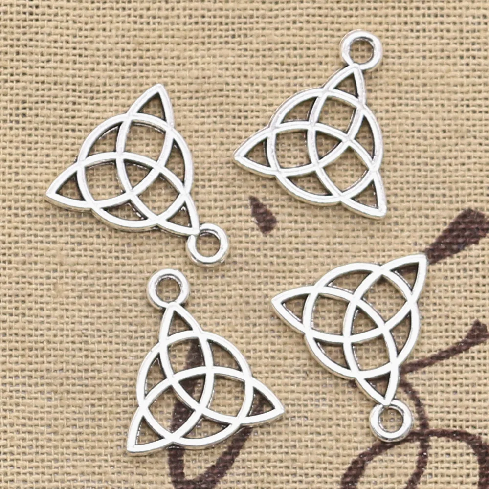 30pcs Charms Knot Amulet 18x16mm Antique Silver Color Plated Pendants Making DIY Handmade Tibetan Silver Color Jewelry