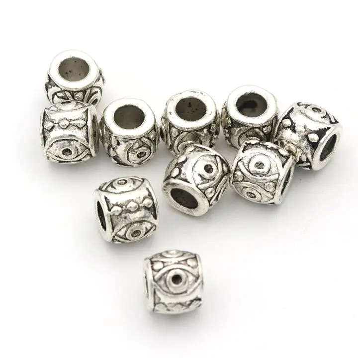 20pc Große Loch Europäischen Lose Spacer Metall Perlen Für Hand Schmuck Machen Diy Halskette Armband Zubehör Großhandel – Detail 1
