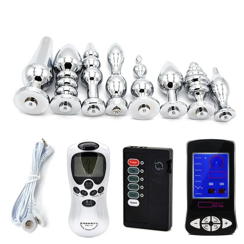 Tapón Anal de acero inoxidable para hombres y mujeres, vibrador sexual de pulso de descarga eléctrica, masajeador de próstata, masturbador, tapón