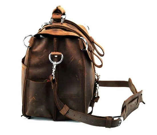 Bolso de viaje de cuero Crazy Horse Vintage para hombre, bolsa de equipaje de mano grande, bolso de mano para fin de semana