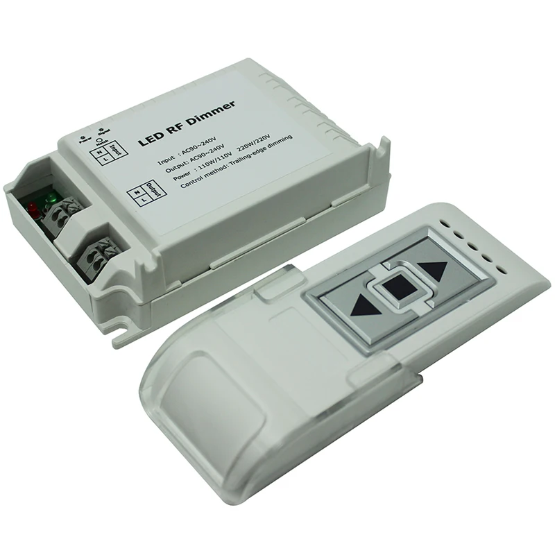 

AC90-240V (50Hz/60Hz) Wireless 3Keys RF triac dimmer LED Controller;Output: 1channel;MAX output power:110V<110W 220V<220W