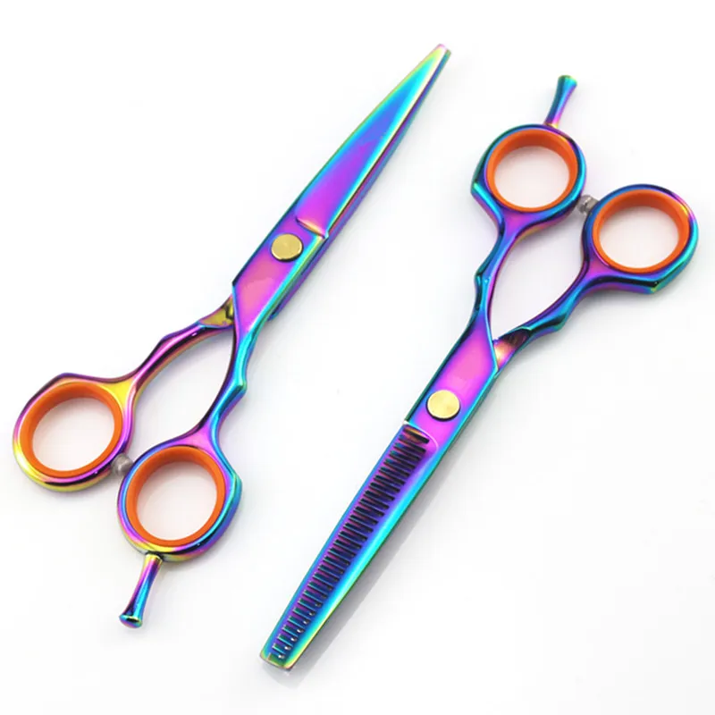 

professional Japan 440c 5.5 '' color hair scissors set haircut thinning barber haircutting cutting shears hairdressing scissors