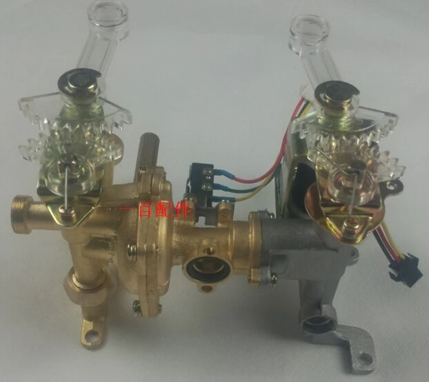 8L or 10 L Double shaking Gas water heater parts brass assembly valve connect to water and gas