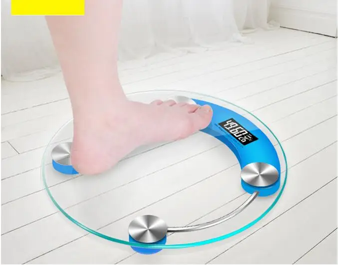 New Arrival 180kg diameter 28cm Home Bathroom Health Digital Electronic Glass LCD Weighing Body Scale