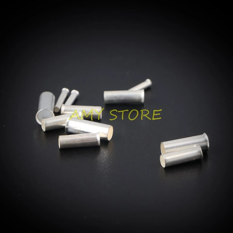 100Pcs 18AWG 1.0mm2 Bootlace Cooper Ferrules Cable Wire Copper Crimp Connector Non-insulated Pin End Terminal EN1008