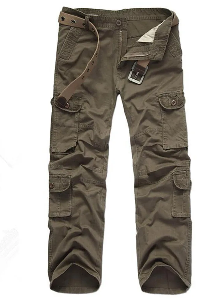 Pantalones Cargo de peso medio para hombre, pantalón informal de lana con bolsillos, de piel, holgado, de talla grande 38 40