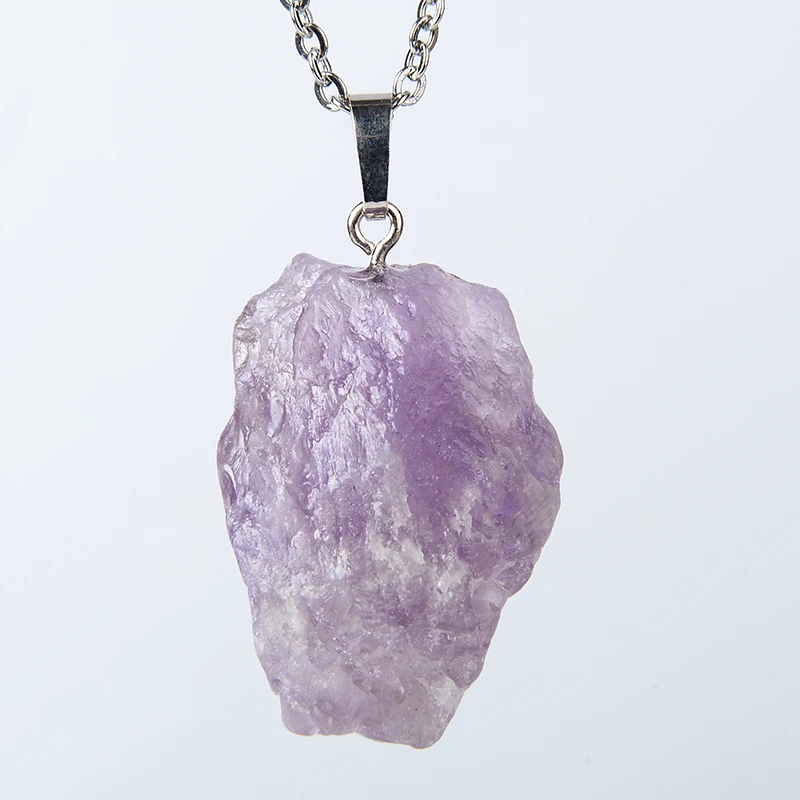 Women Natural Stone Charm Pendant Unique Irregular Amethyst Pink White Yellow Crystal For DIY Necklace Jewelry Making Wholesale