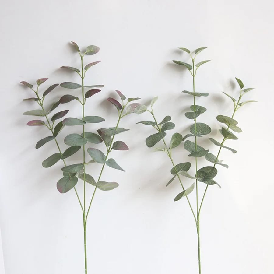 Artificial Leaves Branch Retro Green Silk Eucalyptus Leaf for Home Decor Wedding Plants Faux Fabric Foliage Room Decoration 68CM