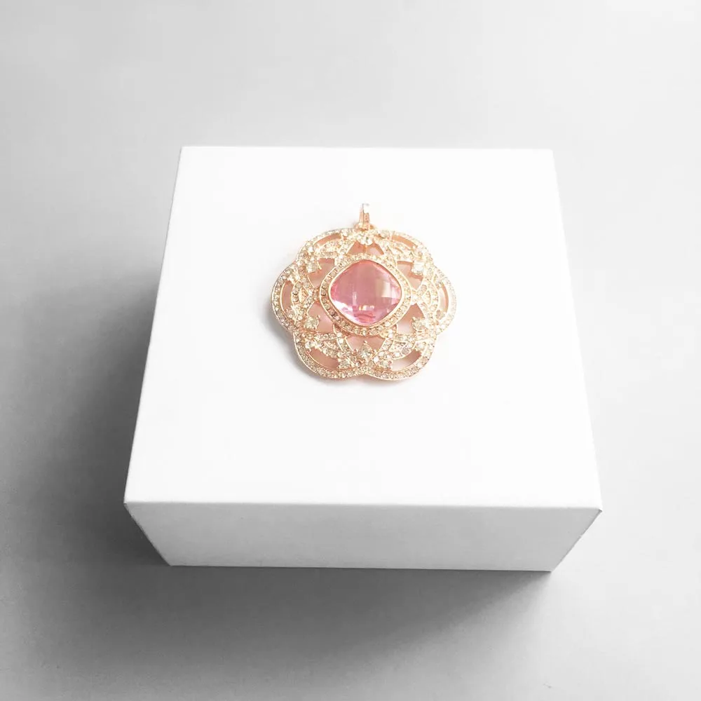 Pendants HEART CHAKRA  Lotus Flower 925 Sterling Silver Rose Gold Jewelry Accessories Fit Necklace Trendy Lucky Gift For Women