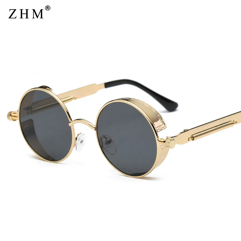 2022 Metal Steampunk Sunglasses Men Women Fashion Round Glasses Brand Design Vintage Sunglasses High Quality UV400 Eyewear