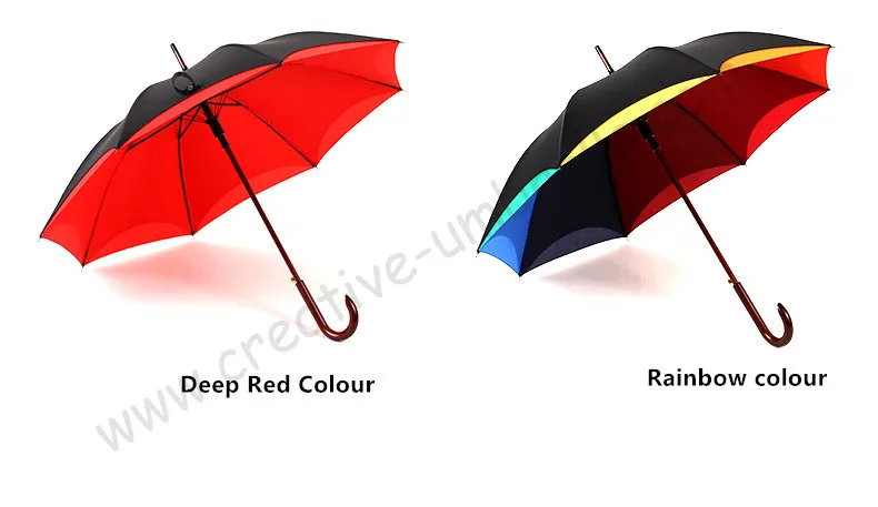 2pcs/lot colour option Lotus leaf rainbow wooden umbrellas 210T pongee double layer long handle rotate rose flower shape parasol