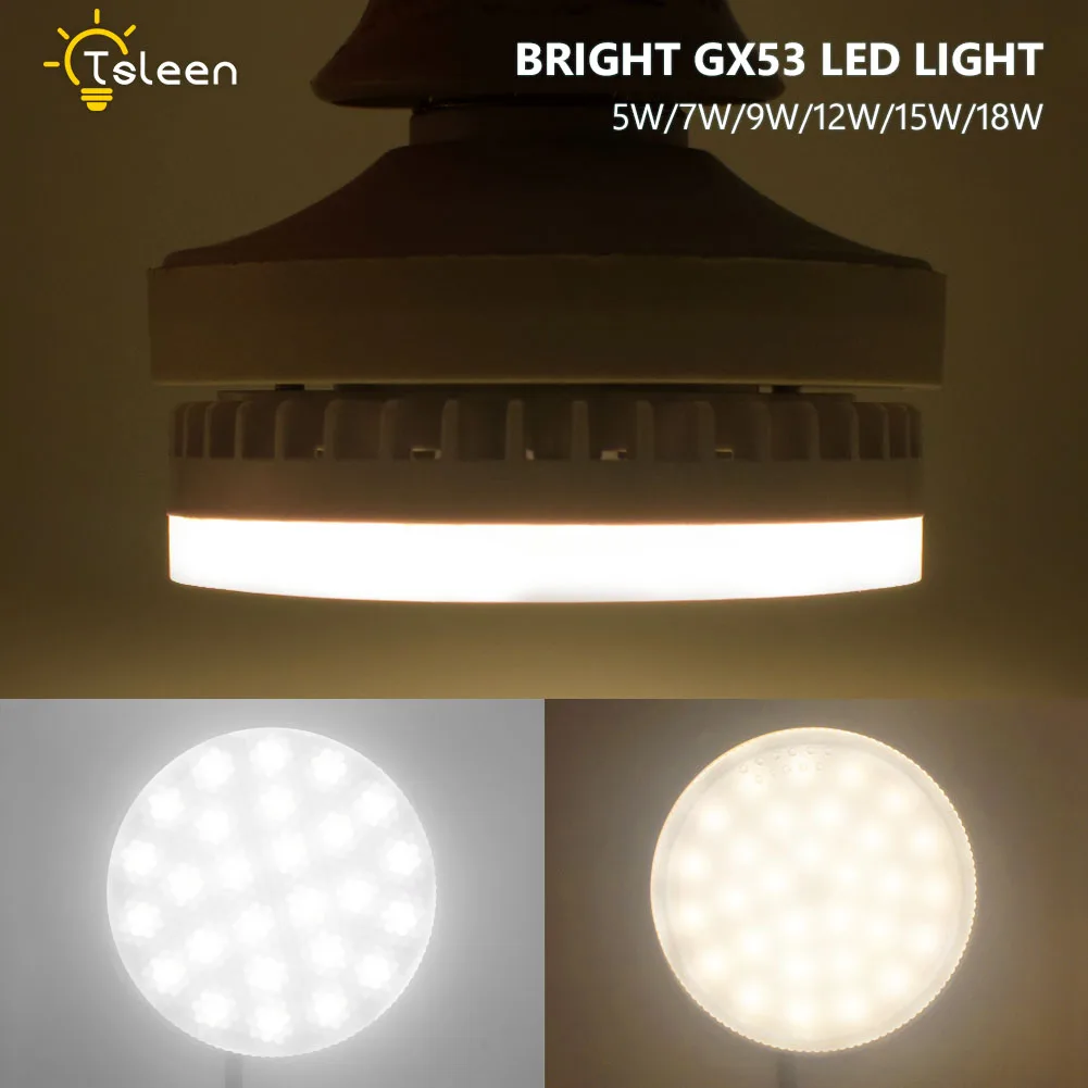Wholesale 4PCS/lot GX53 45 35 LED 2835 SMD 5W 7W 9W 12W 15W 18W 3000K 6500K Warm White Ceiling Down Light Bulb Downlight Cheap