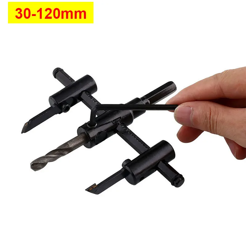 TORO 30mm-120/200/300mm Adjustable Circle Hole Saws Drill Bit Alloy Steel Round Hole Cutting tools Kit Set for Woodworking