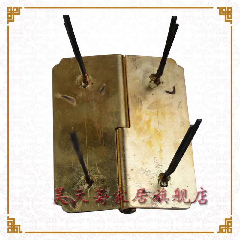 [Haotian vegetarian] copper top box hinge hinge 14.5cm Chinese antique wardrobe hinge HTF-085 mountain