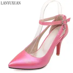 LANYUXUAN Plus Big Size 34-52 Shoes Woman New Wedding Ladies High Heels Fashion Sweet Dress Pointed Toe Women Pumps E-177