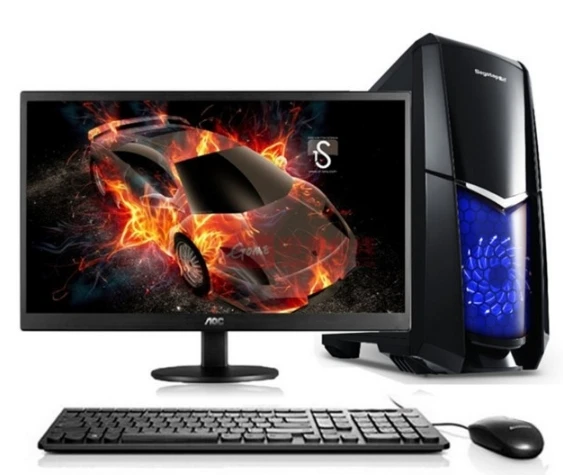 Jeu de bureau Intel I7 quad core 4/8 go ram 120 Go/DISQUE DUR de 1 to avec 18.5 22 24 pouces moniteur de qualité supérieure jeu ordinateurs de bureau