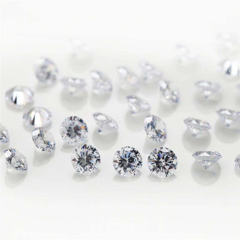 200pcs 0.7~5.0mm 5A White Zircon Round Machine Cut Lab Created Loose Cubic Zirconia Stone