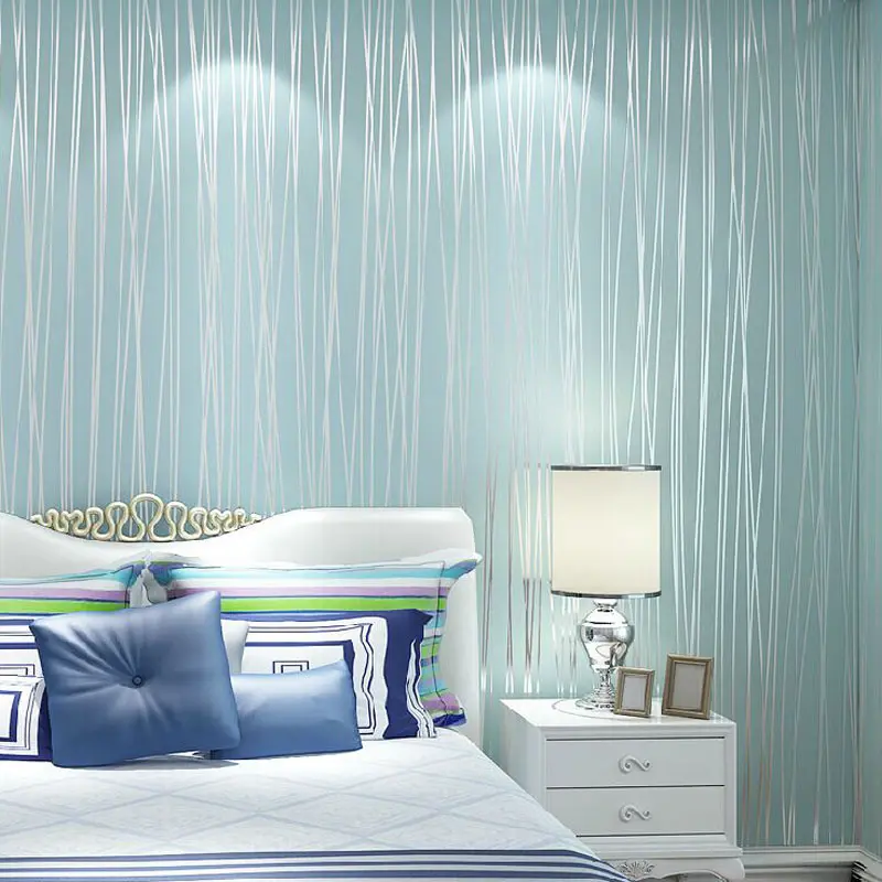 Non Woven Wallpaper Modern Solid Plain Color Vertical Striped Wall Paper Rolls Living Room Bedroom TV Background Papel De Parede