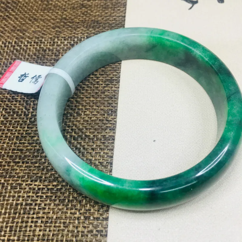 

Zheru Jewelry Pure Natural Jadeite Bracelet Natural Light Green + Yang Green 54-62mm Female Gifts A Class A National Certificate