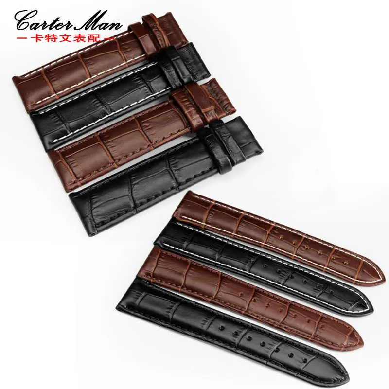 New High quality Genuine leather watchband 18mm 19mm 20mm 21mm 22mm leather strap for Tissot watch with folding buckle