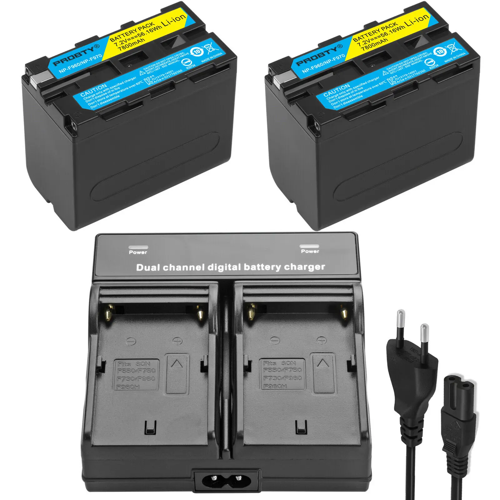 New Arrival 2 Pcs 7800mAh NP-F970 NP-F960  NPF960 NPF970  Batteries & Dual Charger For Sony NP-F550 F770 F750 F960 F970