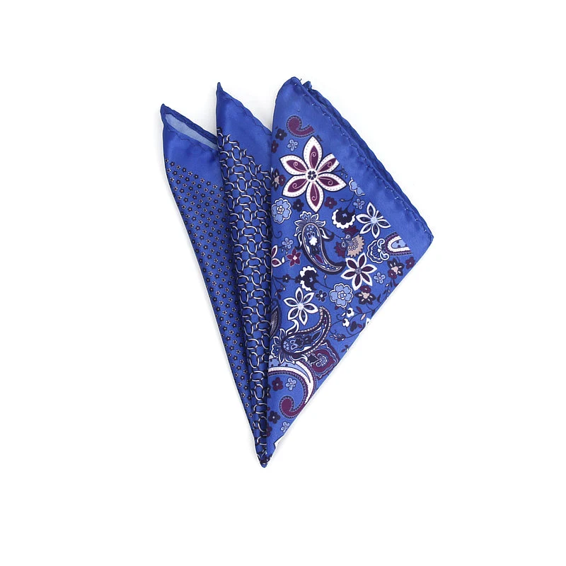 2018 Brand New Men's Handkerchief Vintage Print Dot Pocket Square Soft Silk Hankies Wedding Groom Party Hanky Chest Towel Gift