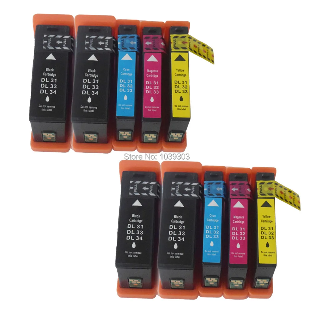 

10 PK Compatible Ink Catridges for Dell 31 32 33 34 for Dell Printer V525W V725W Inkjet Ink