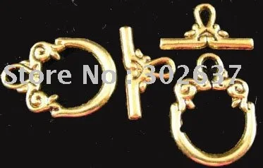 

FREE SHIPPING 90sets Antiqued gold designer toggle clasps A1009G