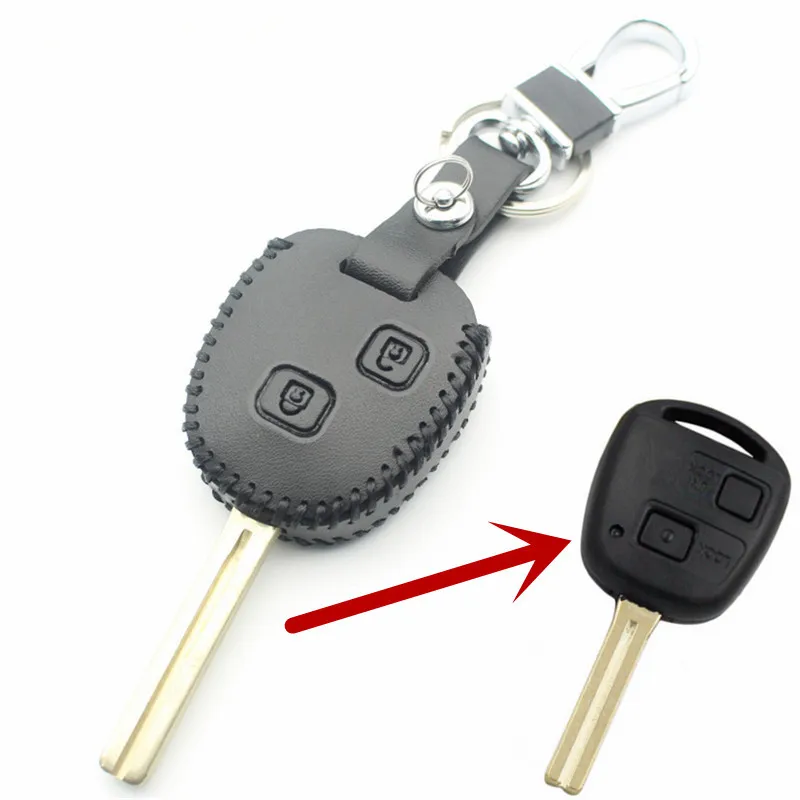 FLYBETTER Genuine Leather Remote Key Case Cover For Lexus IS200/RX330/GX470/ES300/Prado/Crown/Previa  L59