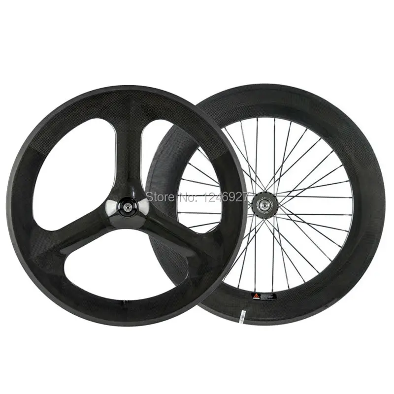 

700C Carbon Wheelset Front 70mm 3 Spoke Wheel Rear 88mm Carbon Wheels Clincher Road Bike Wheels