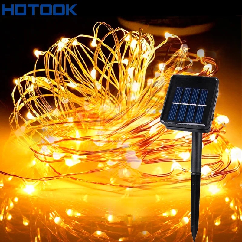 

HOTOOK Solar String Lights 15M 20M Sensor Copper Wire Outdoor Powered Starry Fairy Light for Christmas Garden Holiday Decoration
