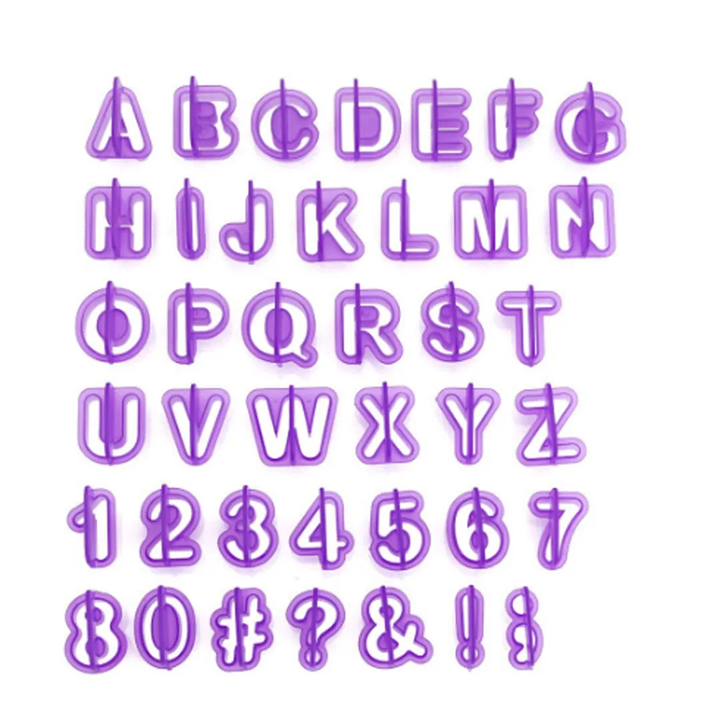 NEW  40pcs Alphabet Letter Number Fondant Cake Biscuit Baking Mould Cookie Cutters 3*3*2.5cm