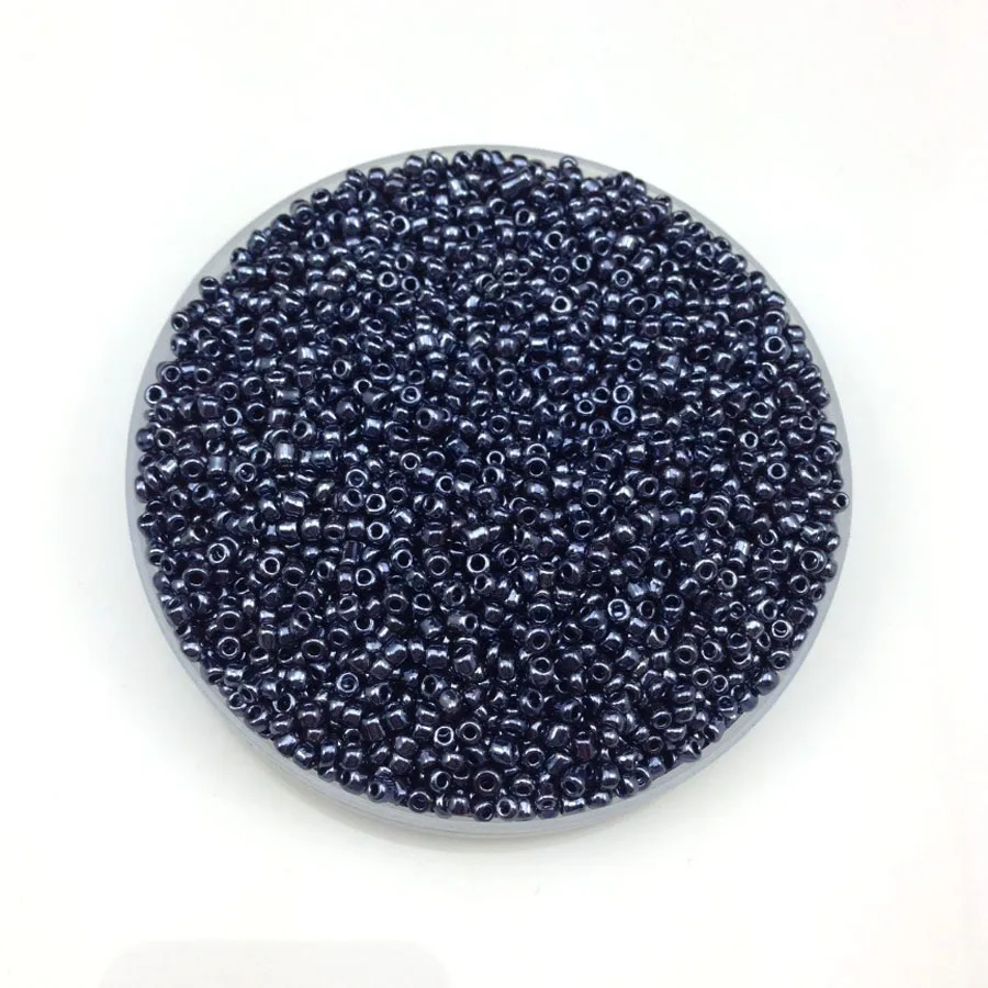 16g 1000pcs 2mm 12/0 Navy Blue Metal Color Round Loose Spacer Beads Cezch Glass Seed Beads Handmade Jewelry DIY Garment Bead