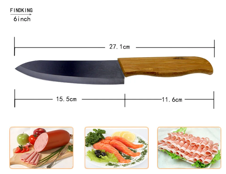 FINDKING High sharp ceramic knives quality Bamboo handle black blade Ceramic Knife Set  3\