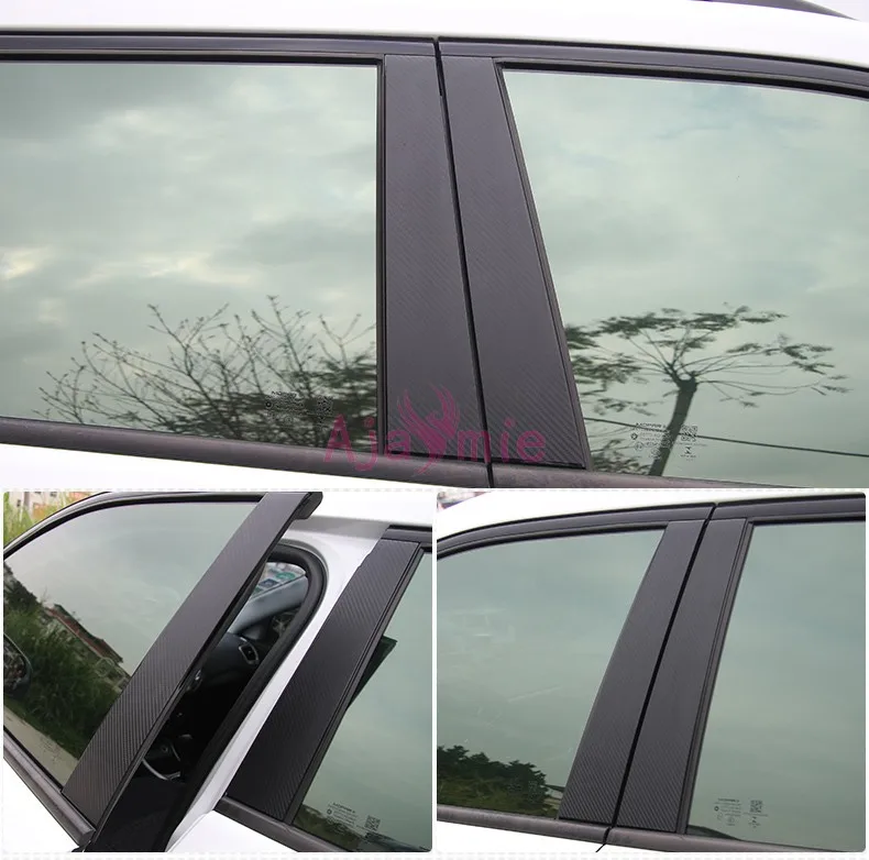 Car Styling Carbon Fiber Color Window Glass Moulding Sticker Garnish Overlay Trim Panel 2017 2018  For Jeep Compass Accessories