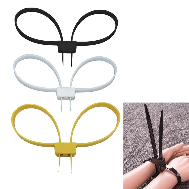 

5pcs/Lot 12mmx700mm Sports Plastic Cable Tie Strap Handcuffs Double Flex Cuff Disposable Restraint Zip Tie Cuff