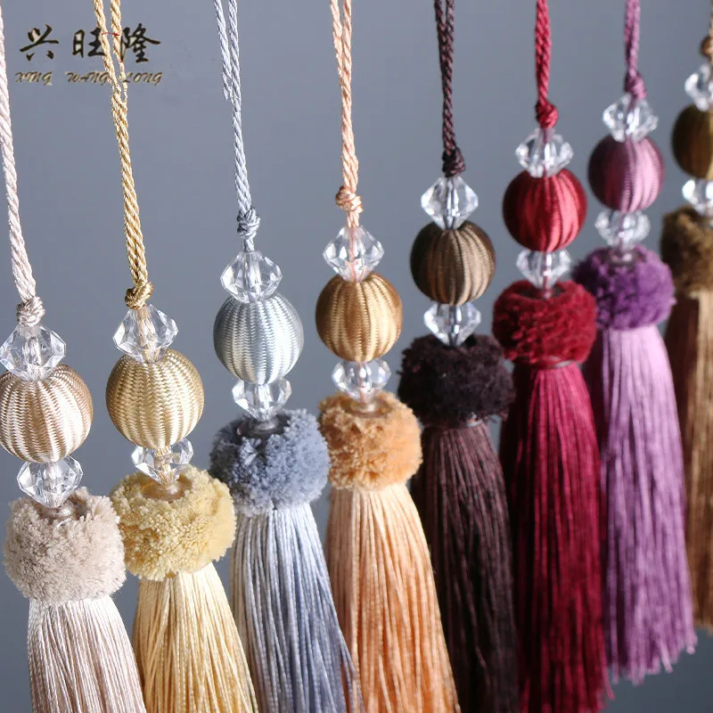 

XWL 20Pcs/Lot Beaded Curtain Cord Tassel Fringe Curtain Accessories DIY Sofa Garment Valance Decorative Key Tassel For Sewing