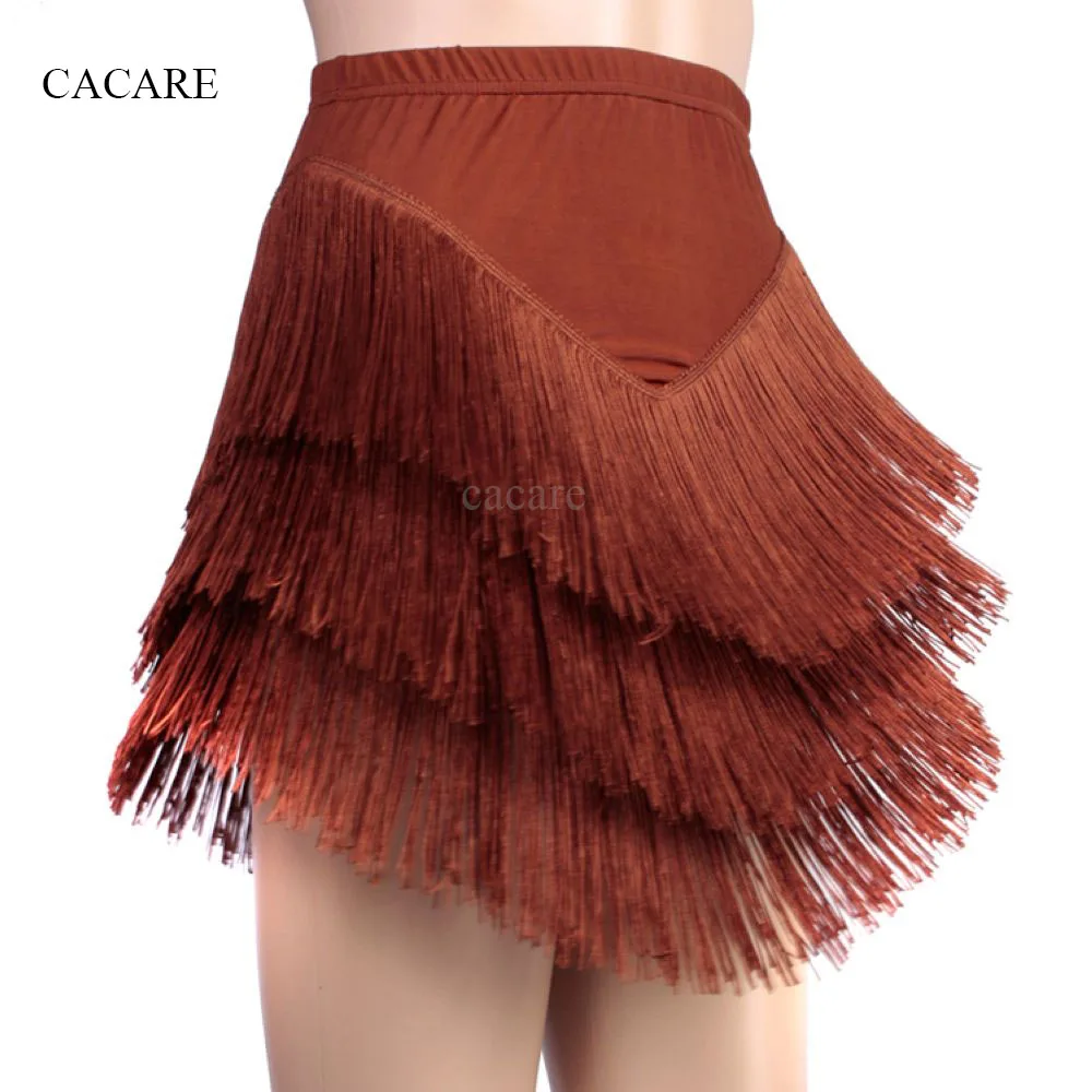 

Latin Dance Skirt Women Girls Salsa Dress Tango Skirt Flapper D377 with 3 Layers of Tassels 12 Colors