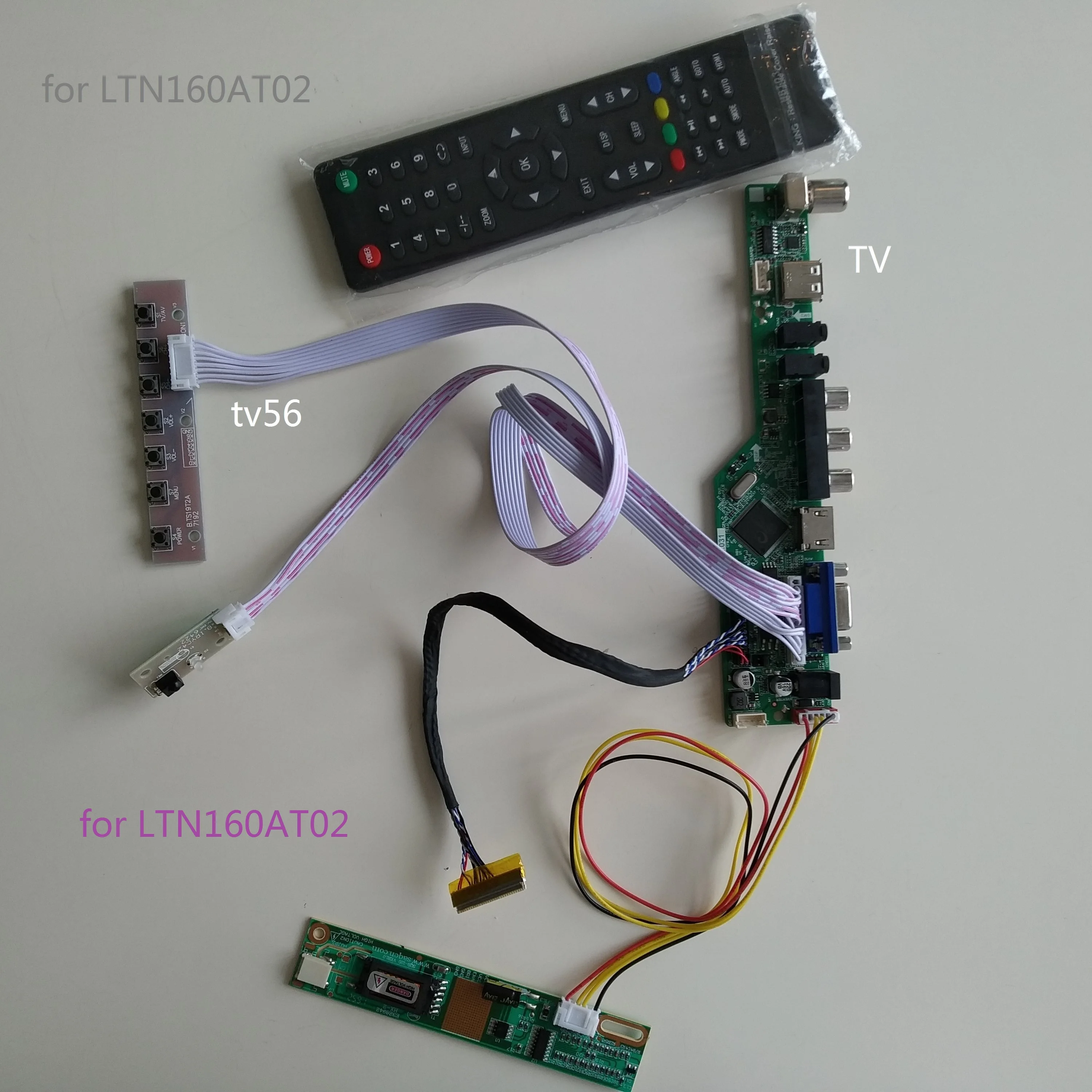 AV AUDIO USB LCD LED VGA TV HDMI-compatible  Controller driver Board kit display 30pin For LTN160AT02 1366X768 16.0