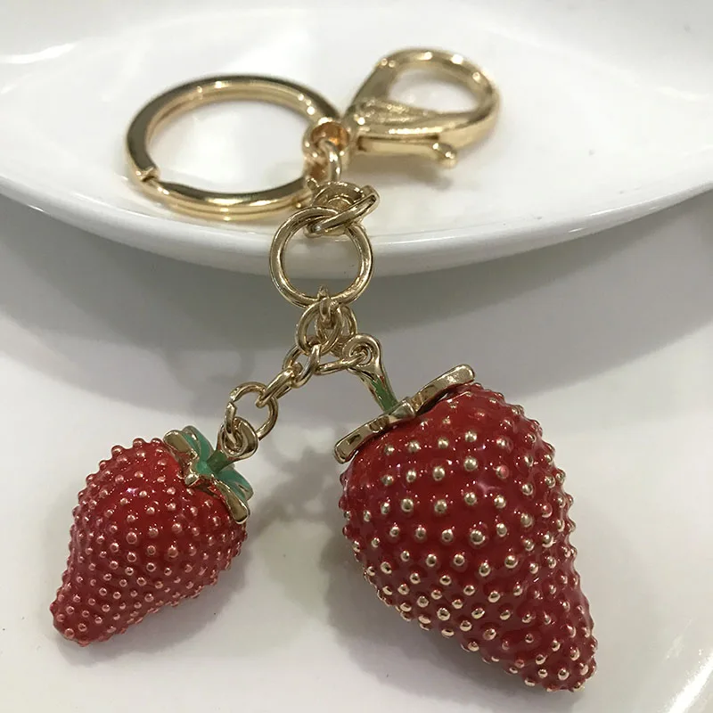 Red brelok/kpop cute Strawberry keychain/keys accesorias/sleutelhanger/llaveros/chaveiro/portachiav/Children toys/wholesale