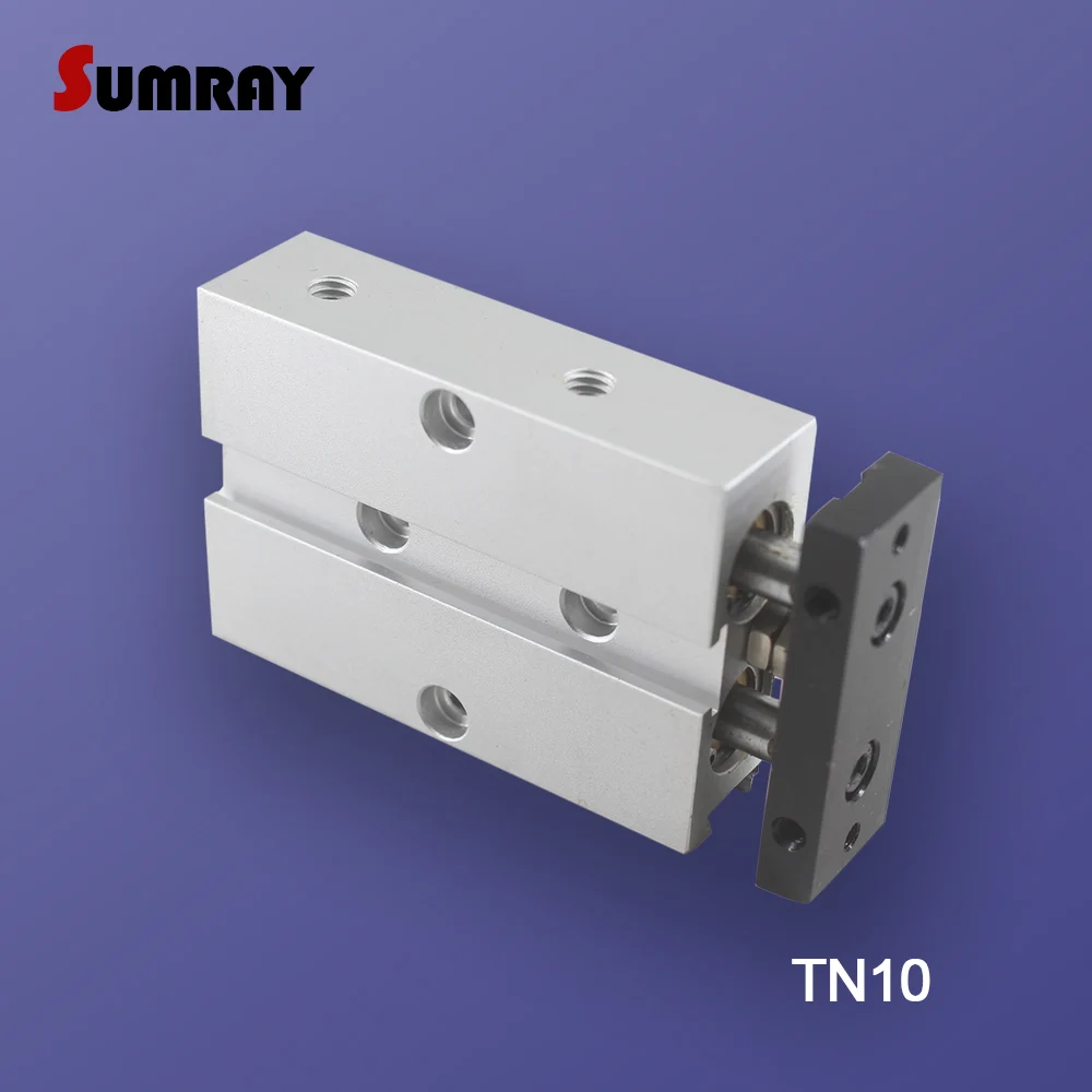 

SUMRAY TN Type Pneumatic Cylinder 10mm Bore 10/15/20/25/30/35/40/45/50-200mm Stroke Double Shaft Double Rod Pneumatic Cylinder