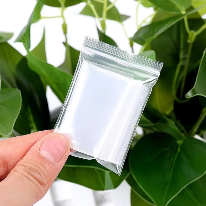 100pcs/pack Jewelry Ziplock Zip Zipped Lock Reclosable Plastic Poly Clear Storage Bags Thickness 10*15cm/8*12cm/6*8cm/5*7cm