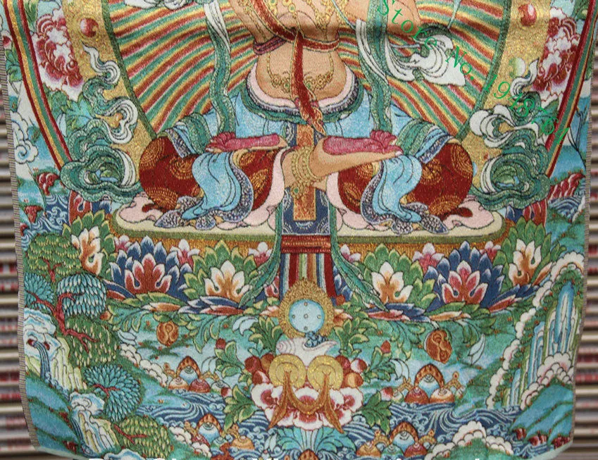 36 inch Tibet Silk embroidery Wenshu Manjushri Goddess Thangka Tangka Paintings Mural